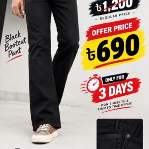 প্রিমিয়াম বুটকাট জিন্স প্যান্ট ( Black )  ( 1 Piece Pants )
